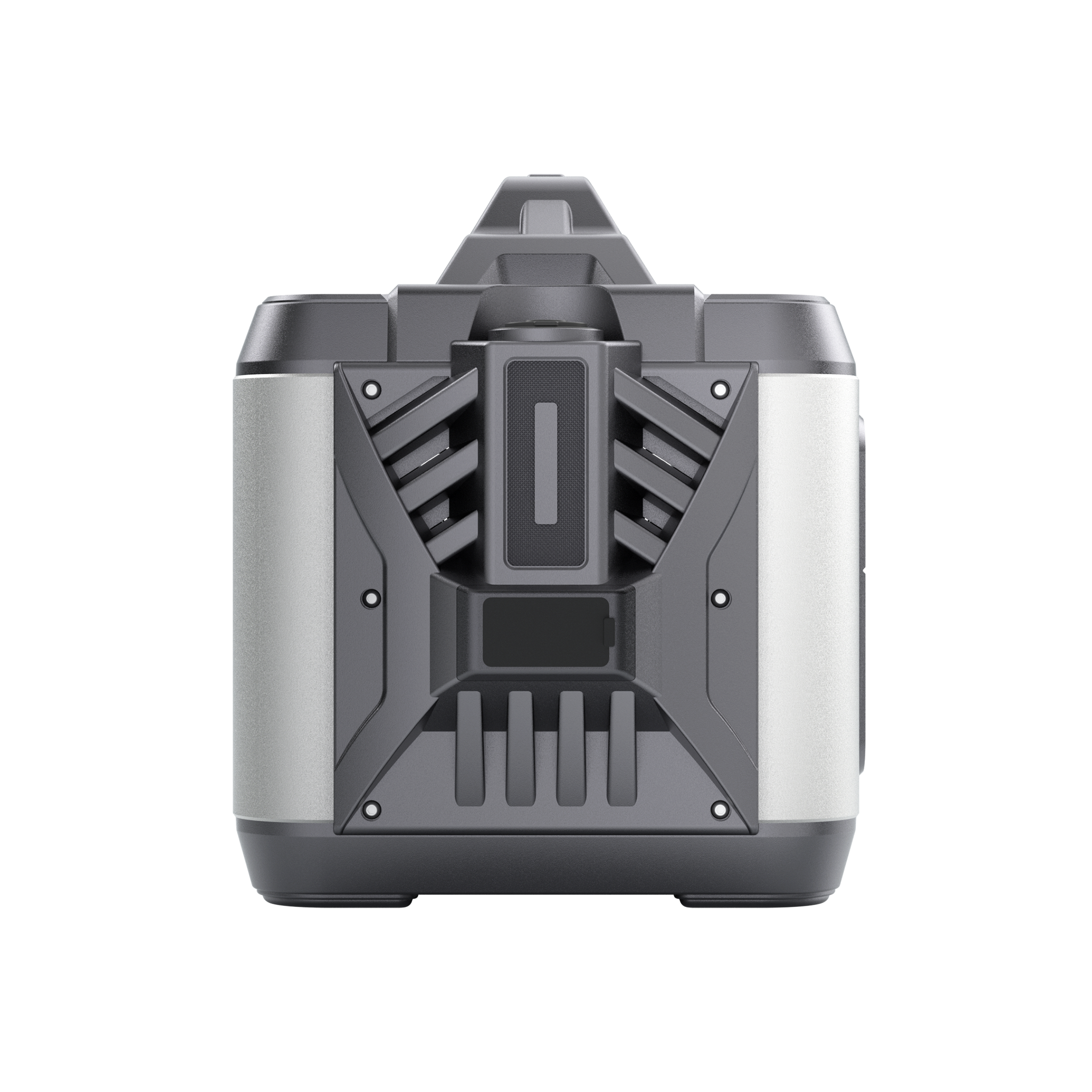 POWEREPUBLIC T1200 portable power station, 1200W 1110Wh, metallic gray aluminum-alloy body with aircraft wing design, a car charger, an Anderson port, and a handle.
