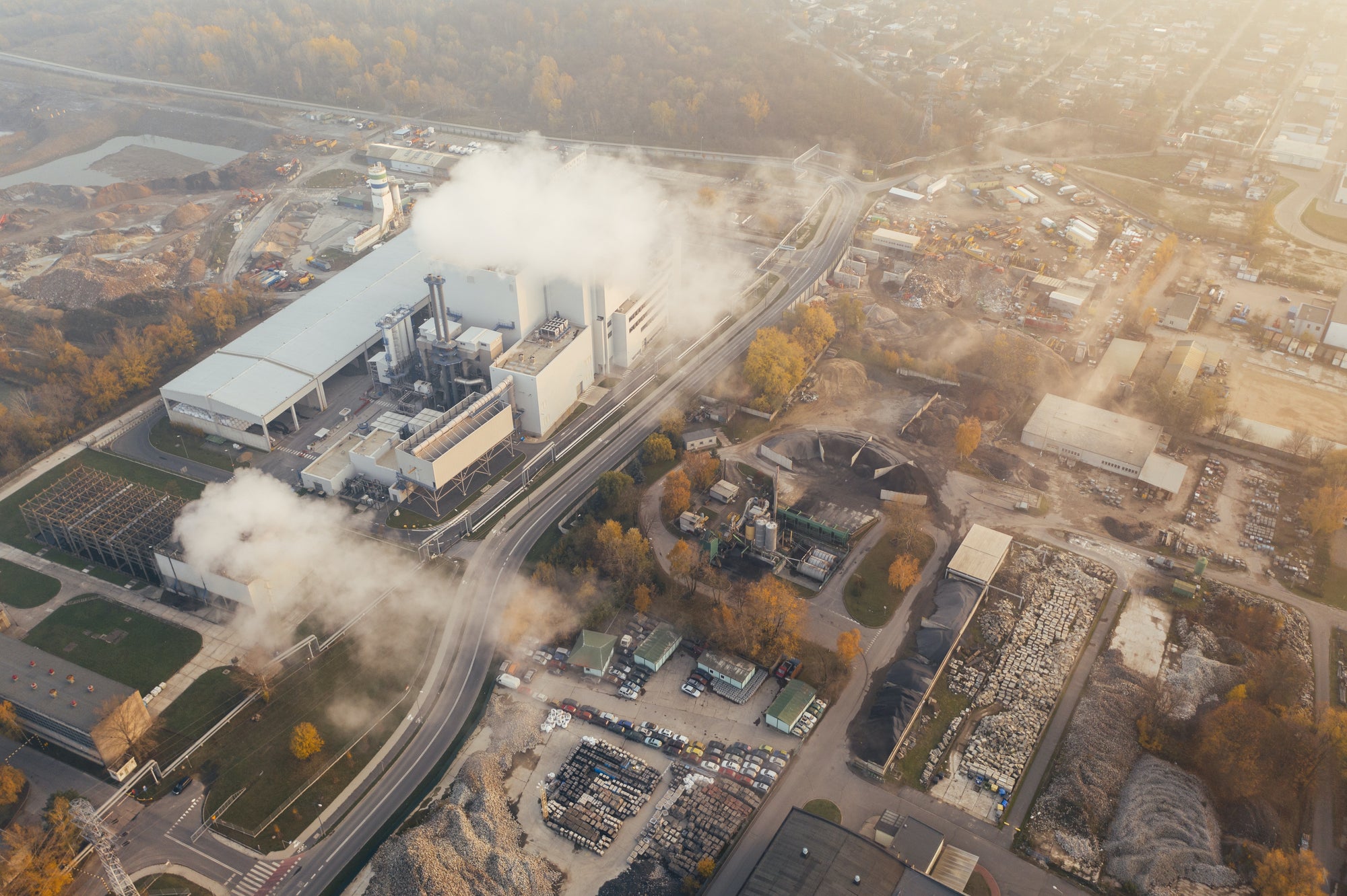 Factories emit smoke and toxic chemicals into the air, contributing to air pollution and potential health hazards for nearby communities.