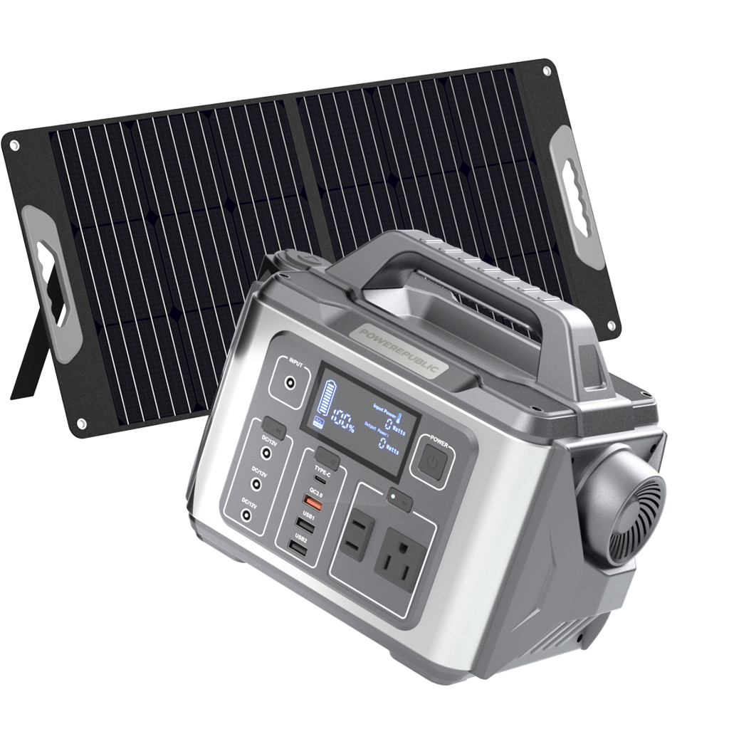 POWEREPUBLIC T306 + 100W Portable Solar Panel | Solar Generator Kits