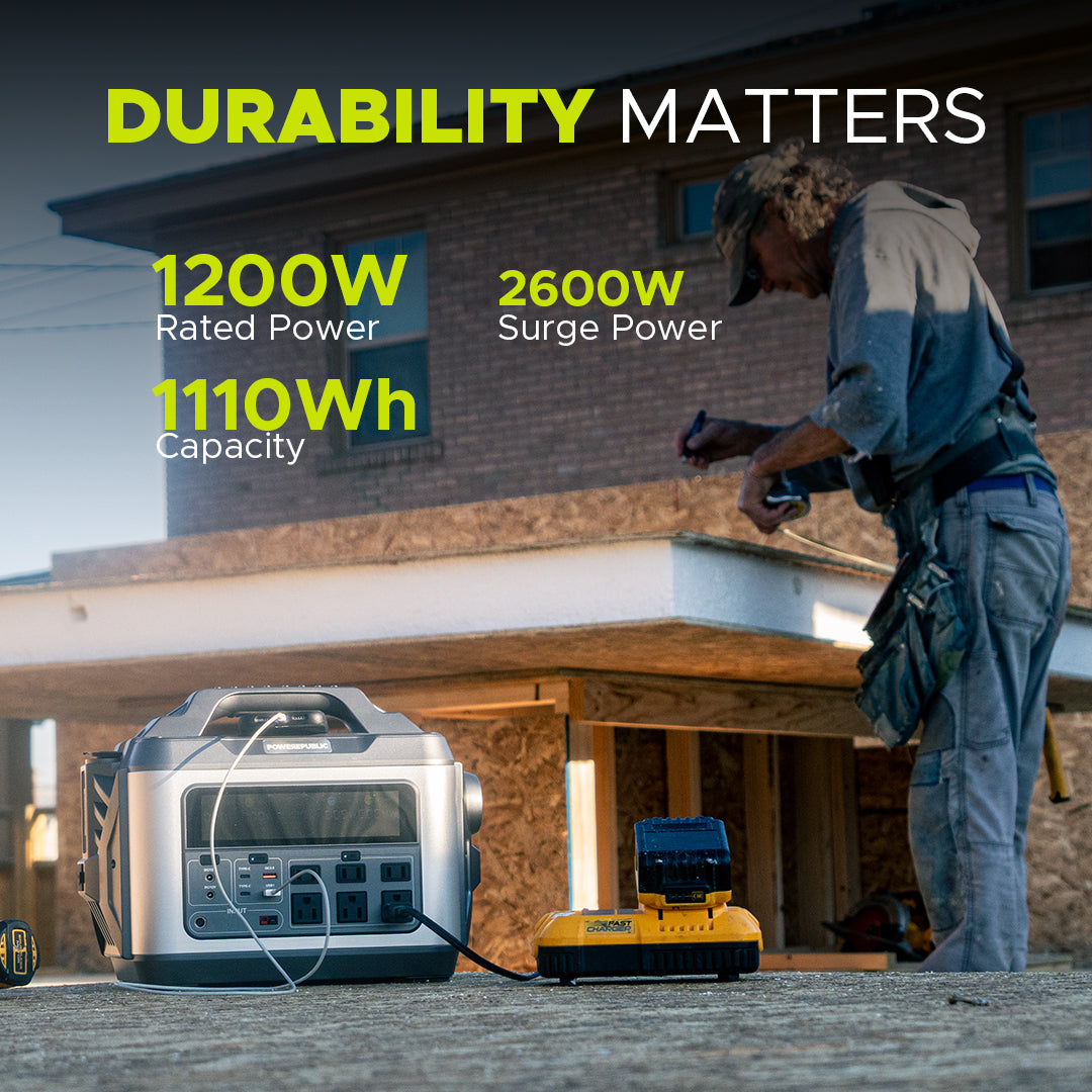 POWEREPUBLIC T1200 Portable Power Station | 1200W 1110Wh