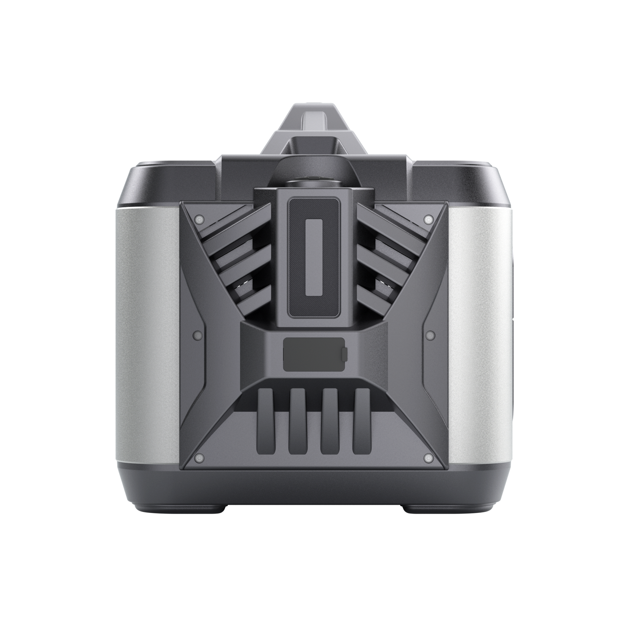 POWEREPUBLIC T2200 portable power station, 2200W 2240Wh, metallic gray aluminum-alloy body with aircraft wing design, a car charger, an Anderson port, and a handle.